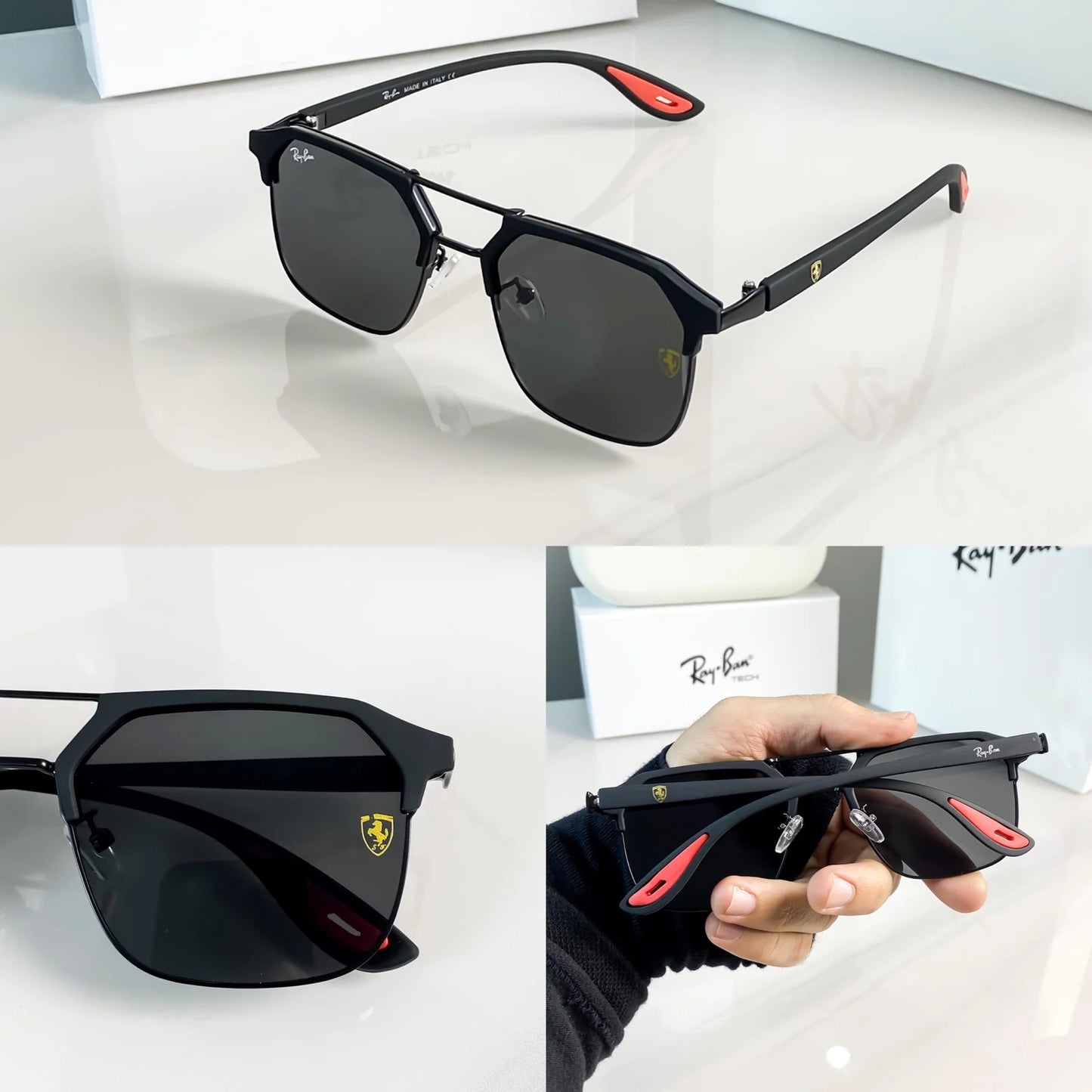 1 RAYBAN LUXURY SHADES - full black premium sunglasses